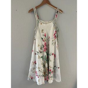 Johnny Was Silk Cream Pink Floral Sundess Adjustable Waist Small